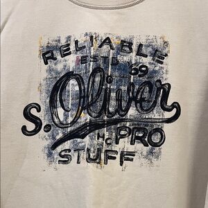 S. Oliver Cream Graphic Men's Shirt